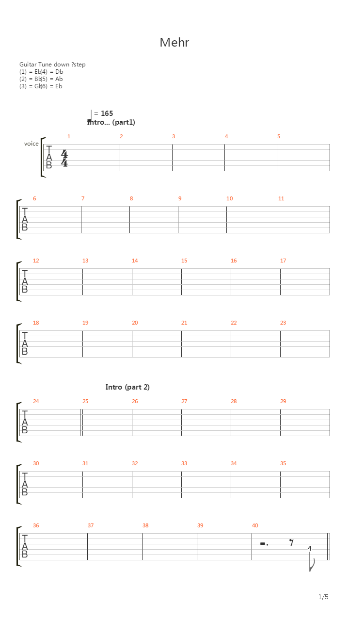 Mehr吉他谱