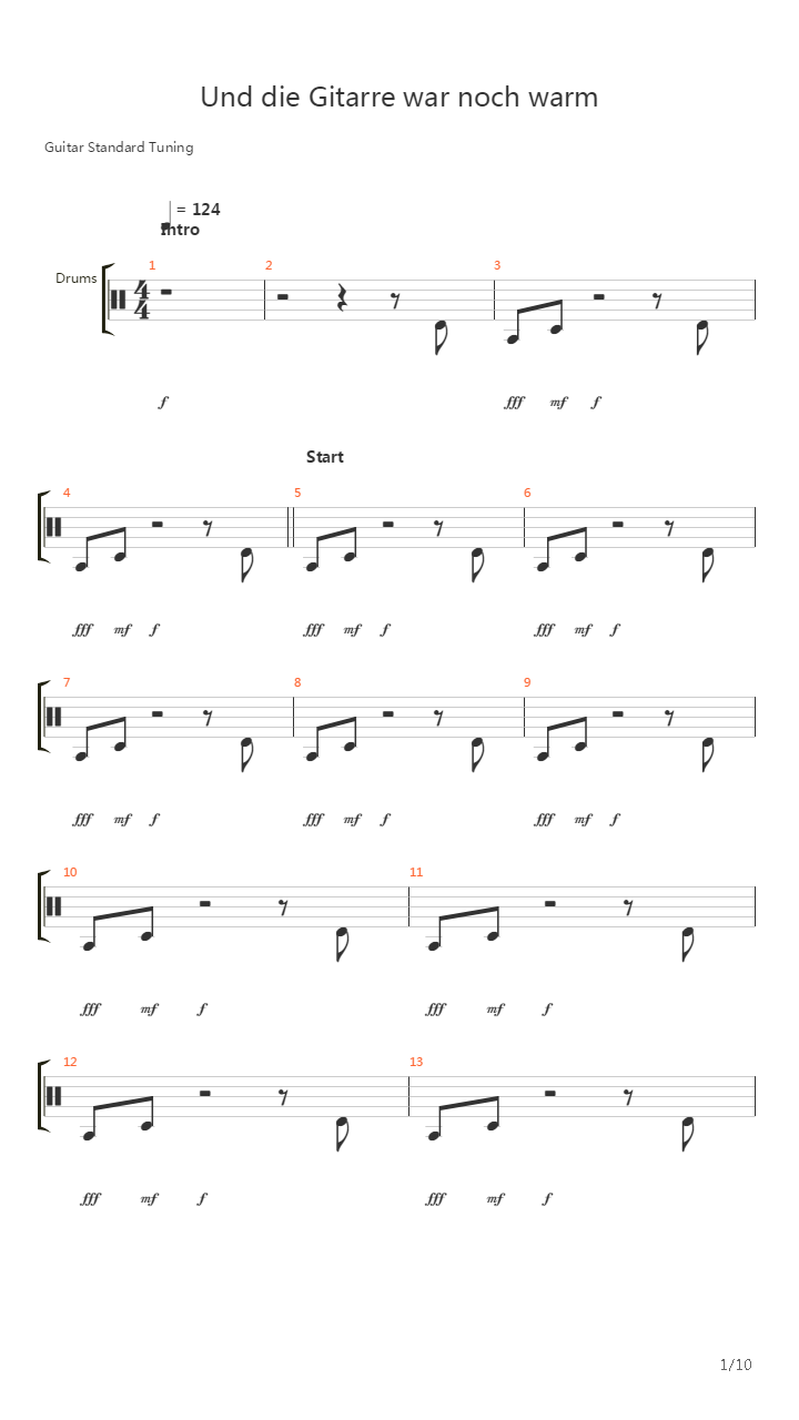Und Die Gitarre War Noch Warm吉他谱