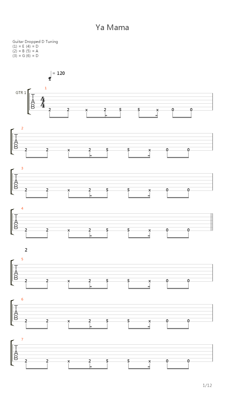 Ya Mama (Push The Tempo)吉他谱