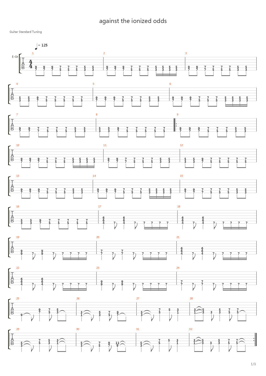 Against The Ionized Odds吉他谱