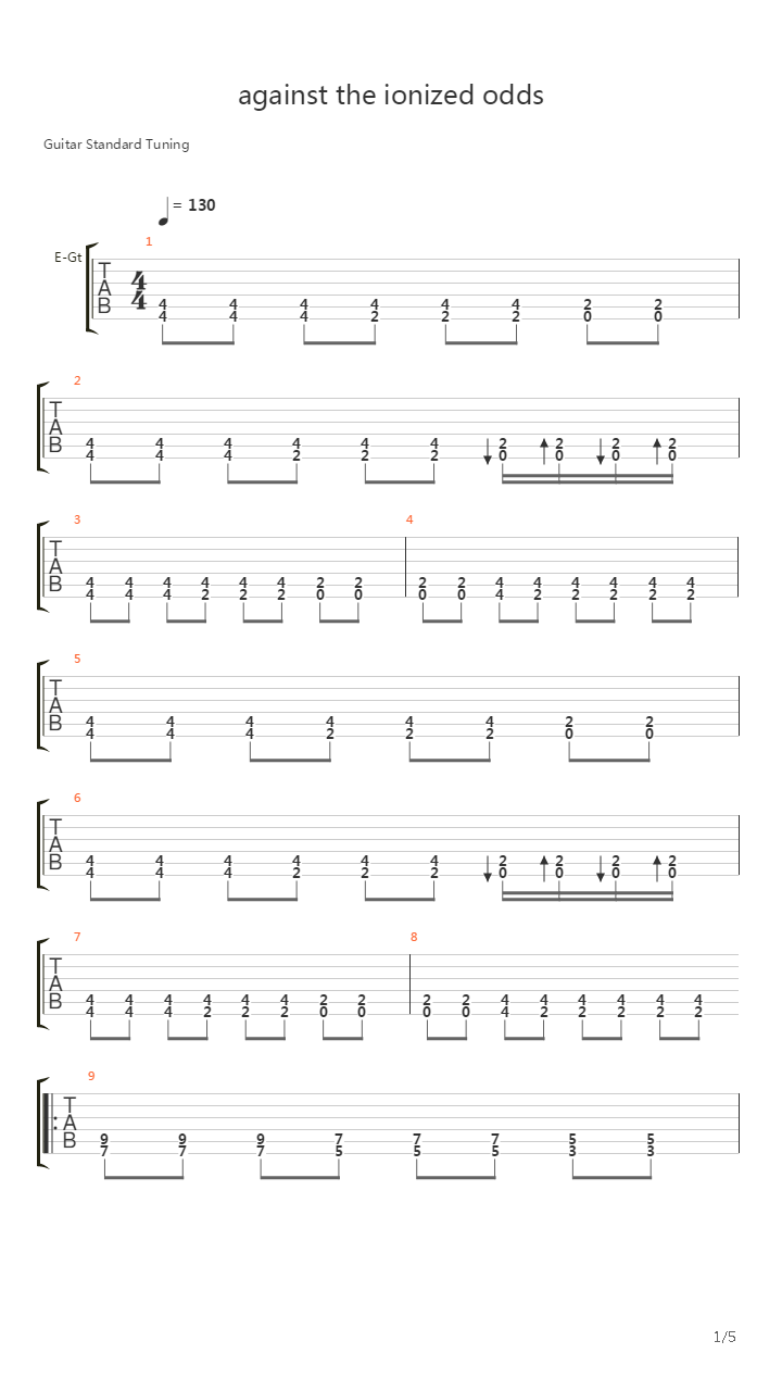 Against the Ionized Odds吉他谱