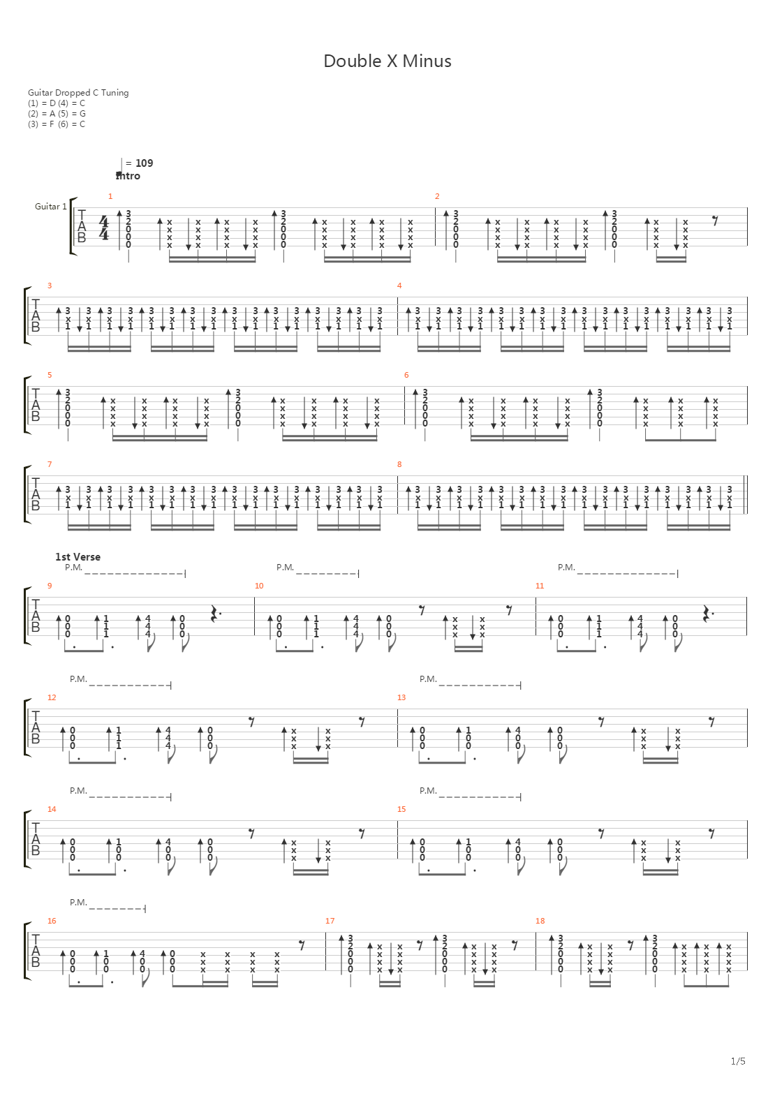 Double X Minus吉他谱