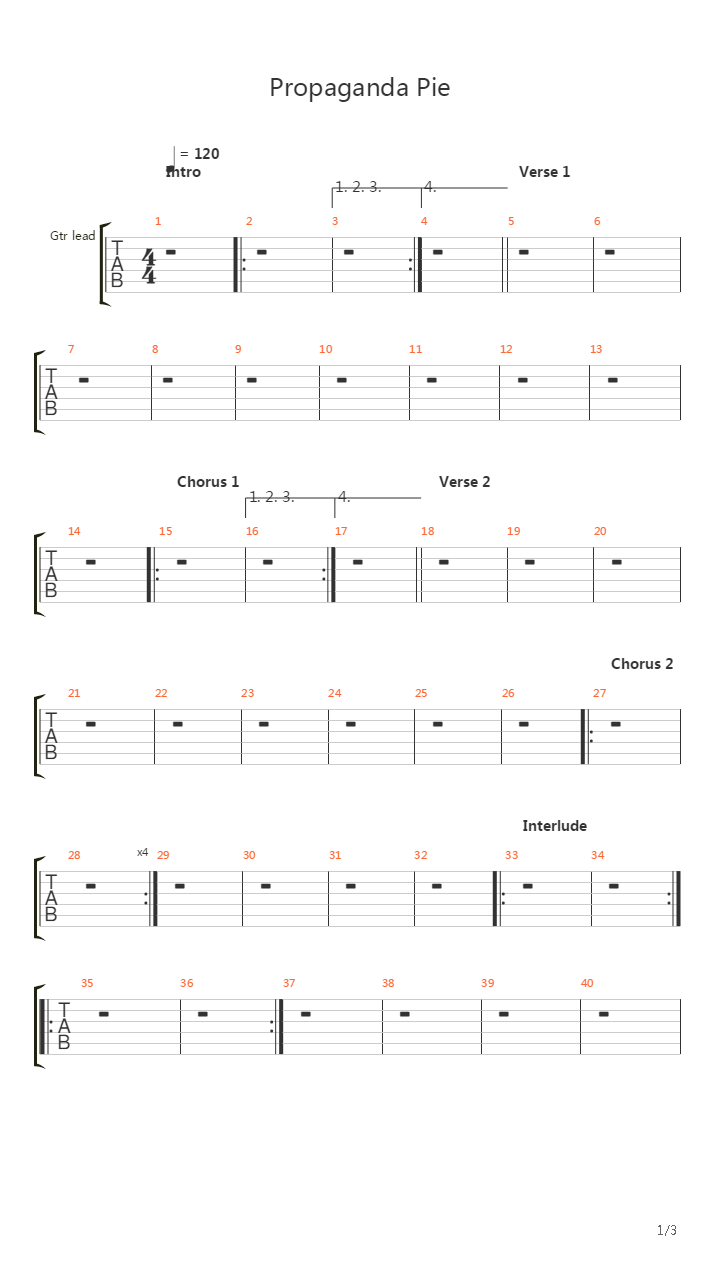 Propaganda Pie吉他谱