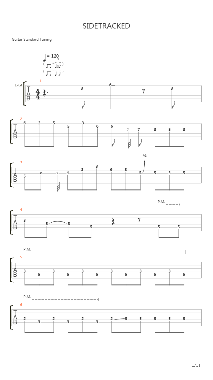 Sidetracked吉他谱