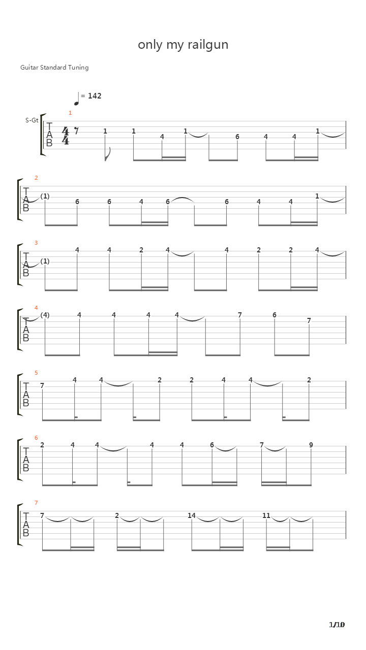 Only My Railgun吉他谱
