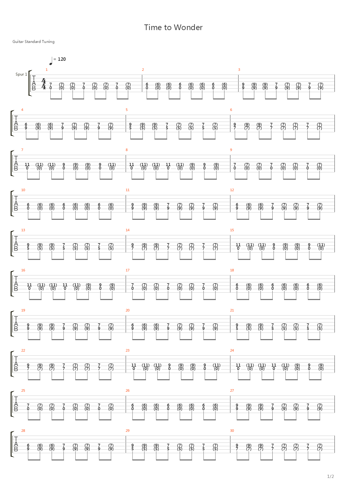 Time To Wonder吉他谱