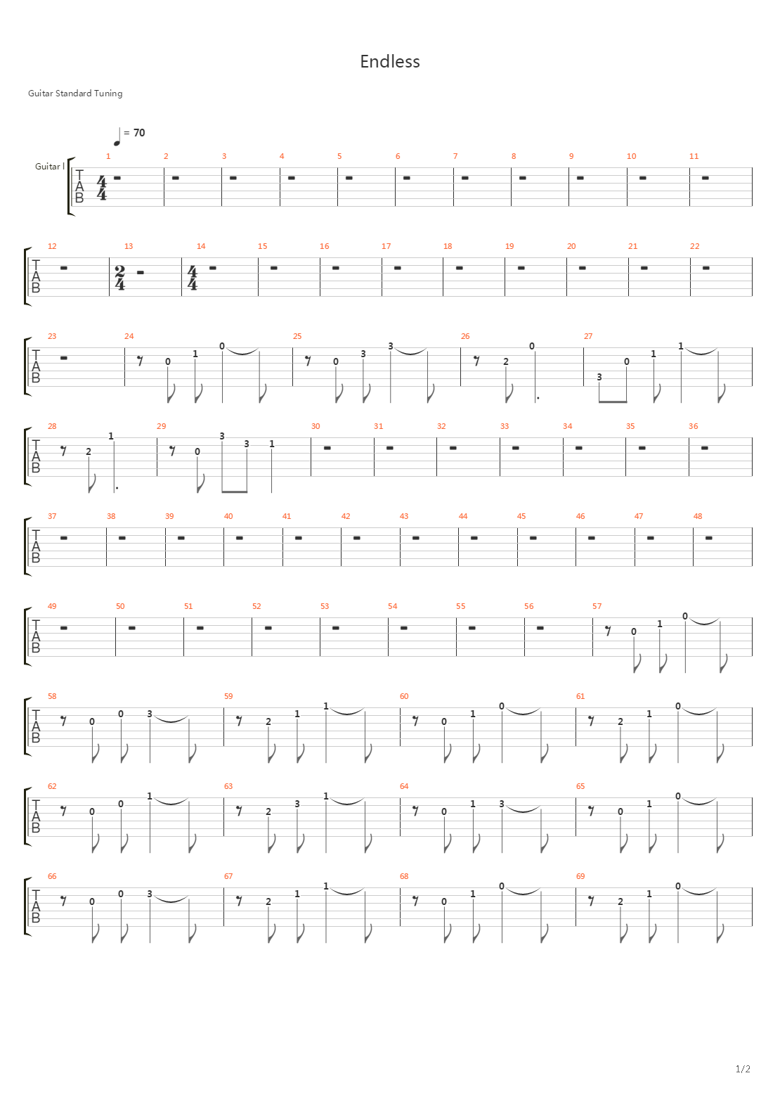 Endless吉他谱