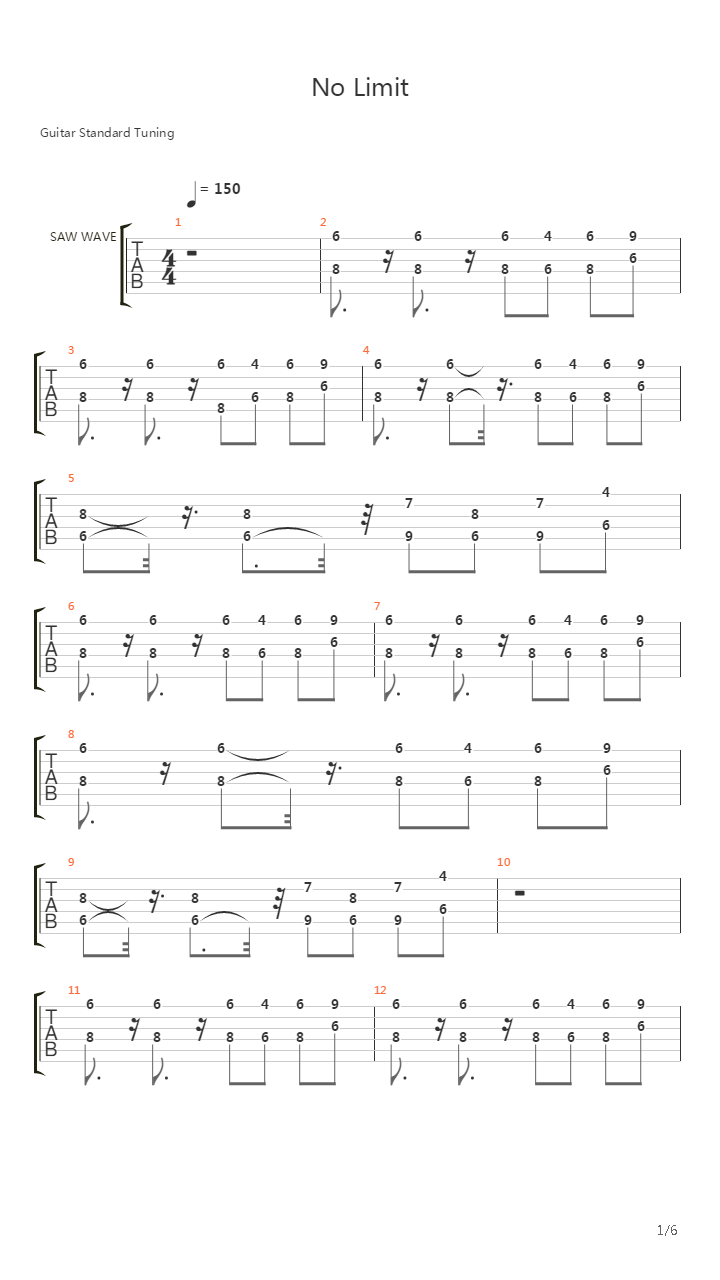 No Limit吉他谱