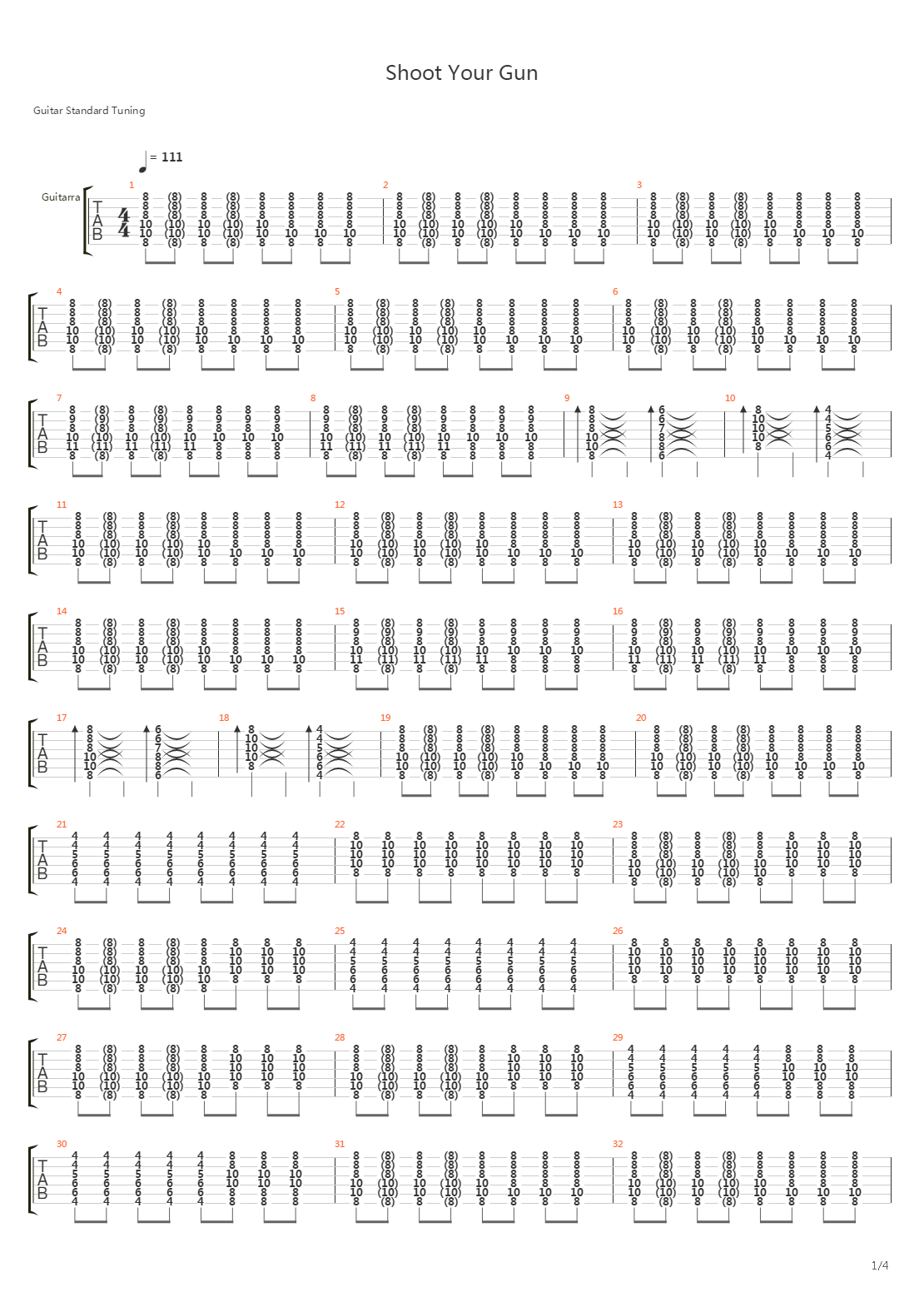 Shoot Your Gun吉他谱