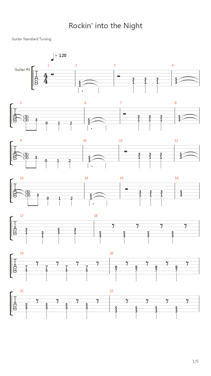 Rockin' Into The Night吉他谱