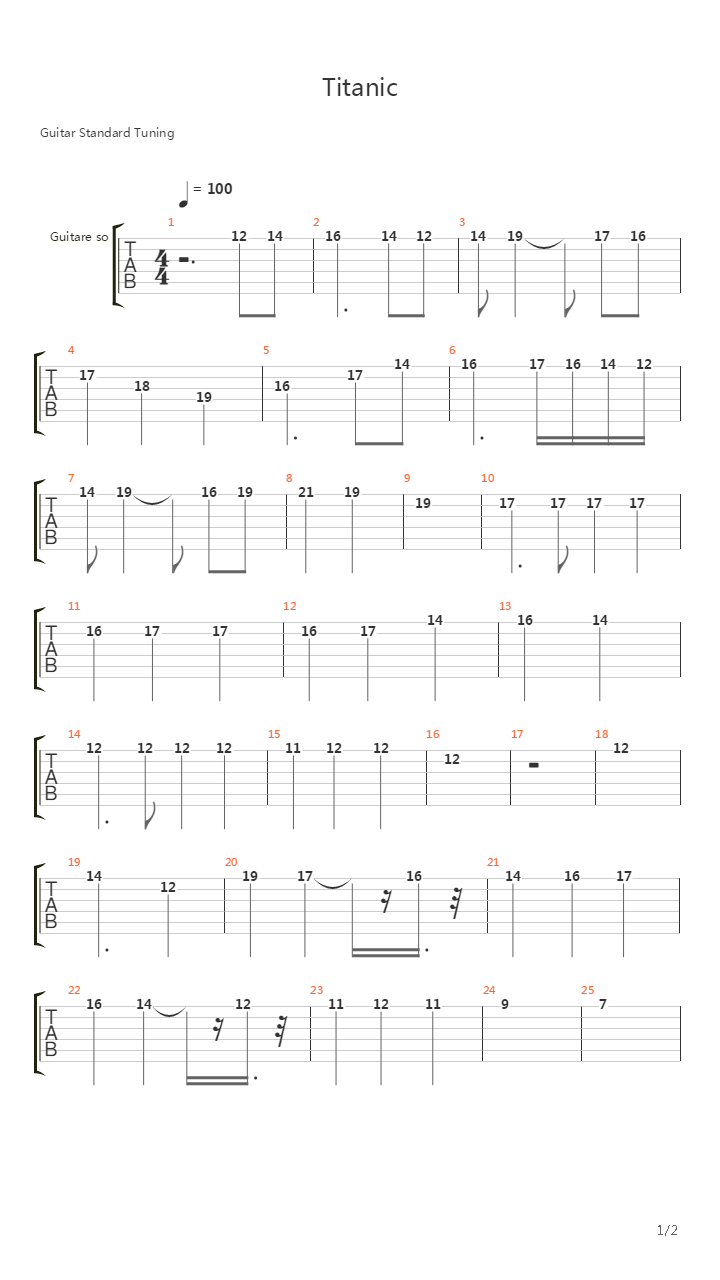 Titanic吉他谱