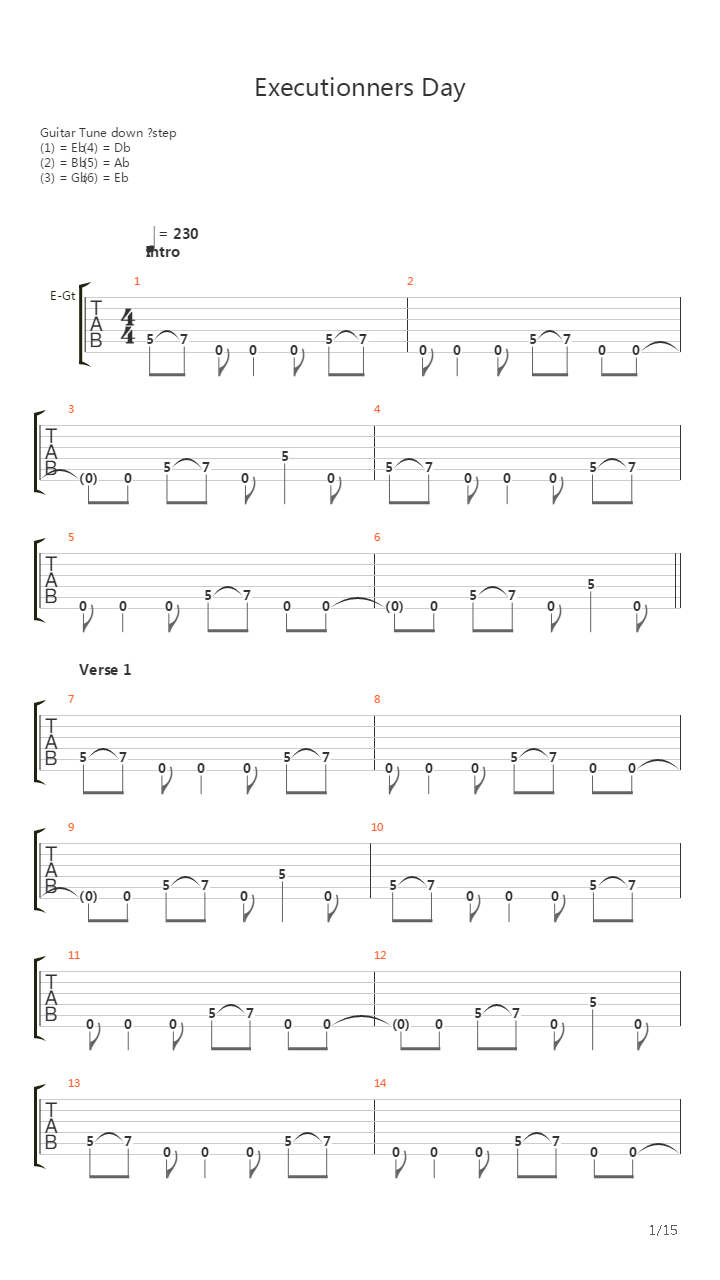 Executioners Day吉他谱
