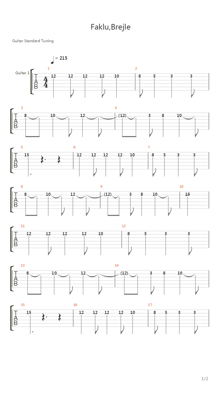 Faklu,Brejle吉他谱
