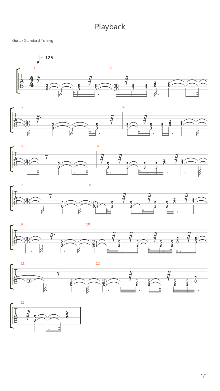 Playback吉他谱