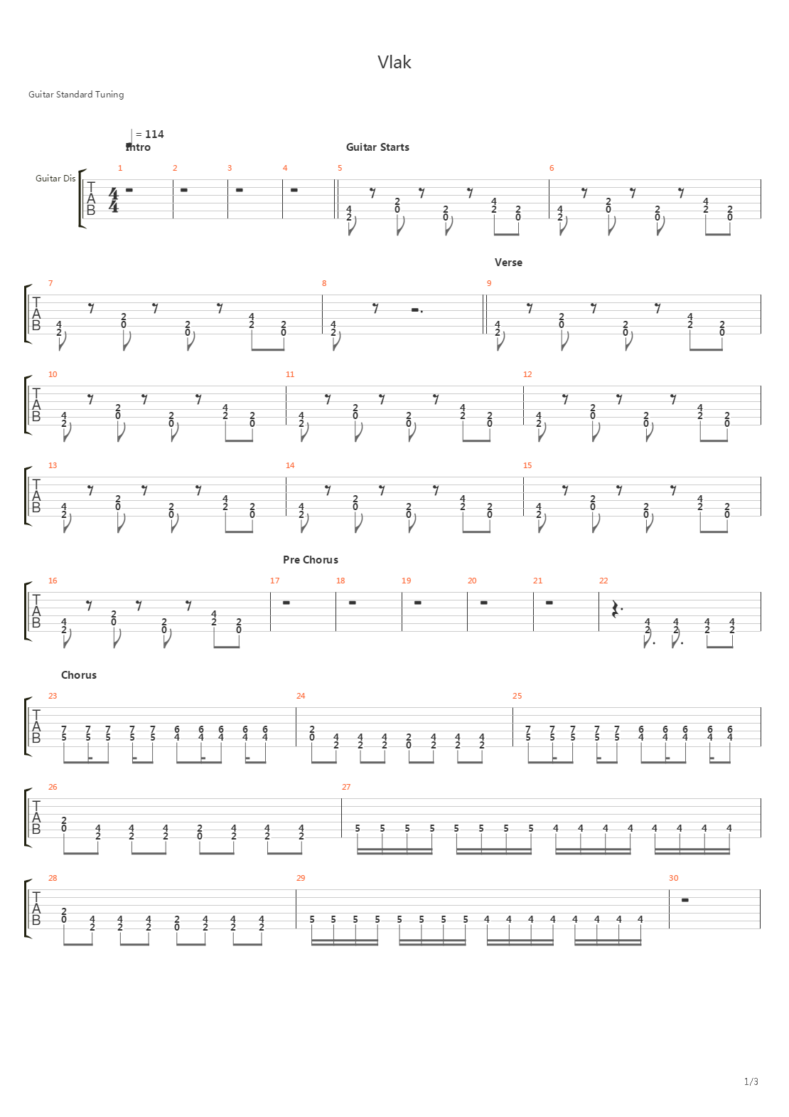 Vlak吉他谱