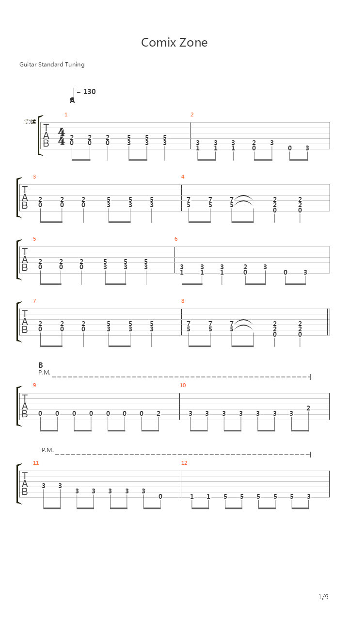 Comix Zone p.1吉他谱