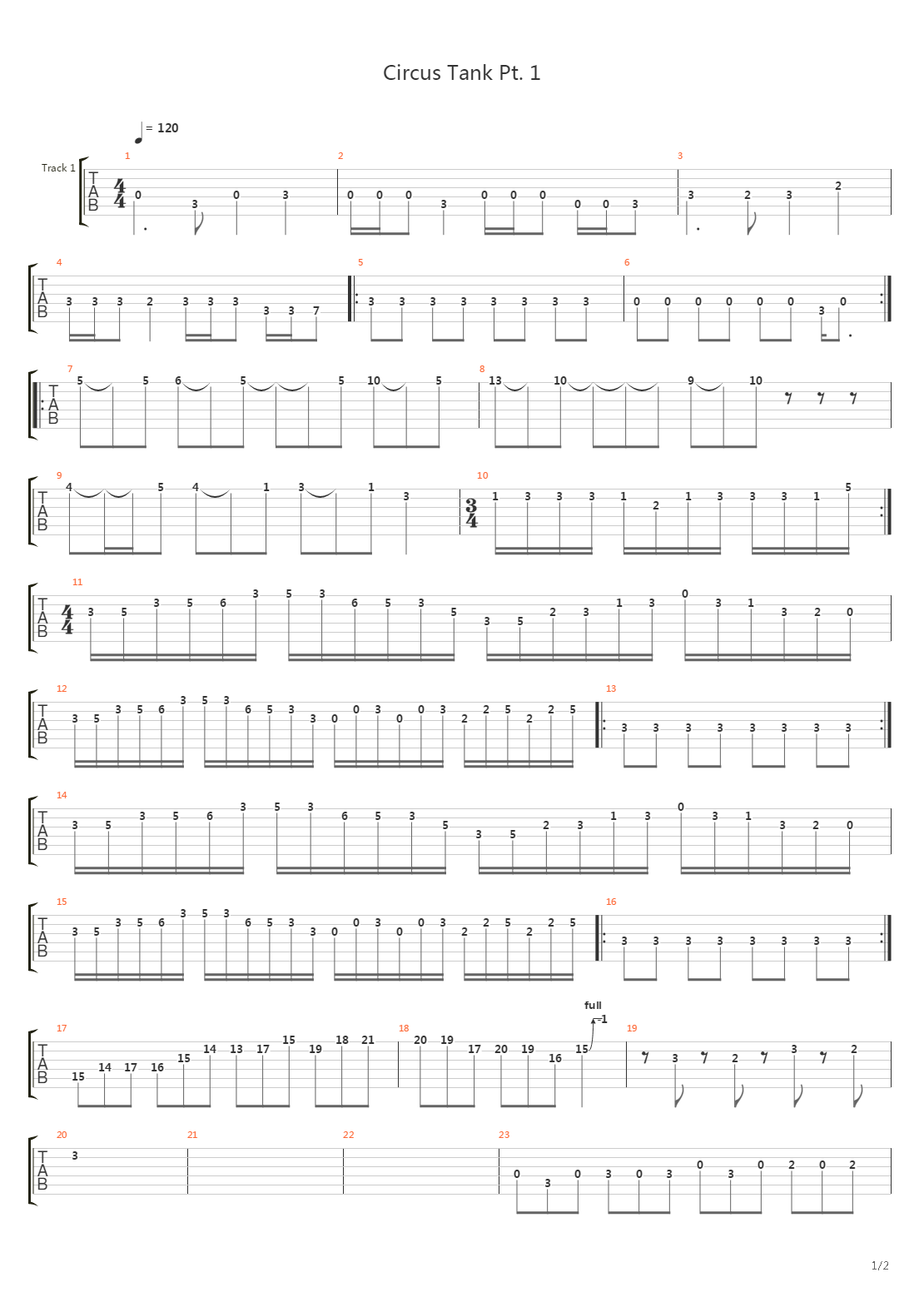 Circus Tank Pt. 1吉他谱
