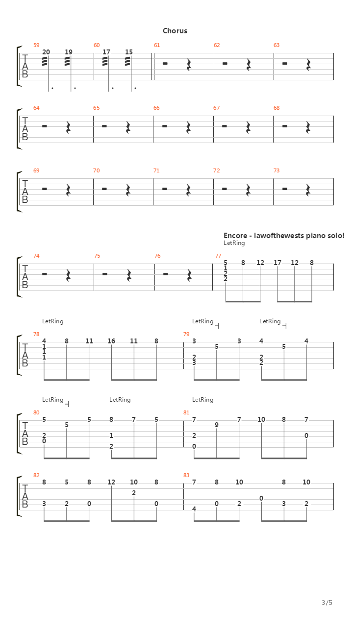 Lawofthewest In A Test Tube吉他谱