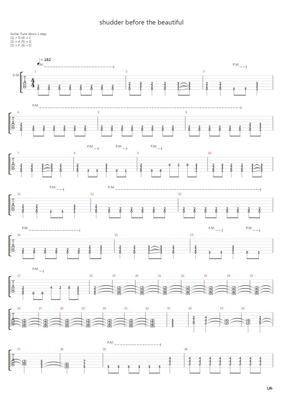 Shudder Before The Beautiful吉他谱