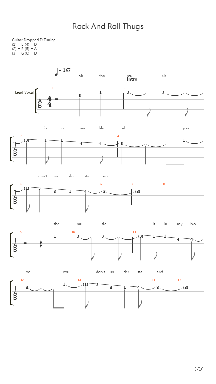 Rock And Roll Thugs吉他谱