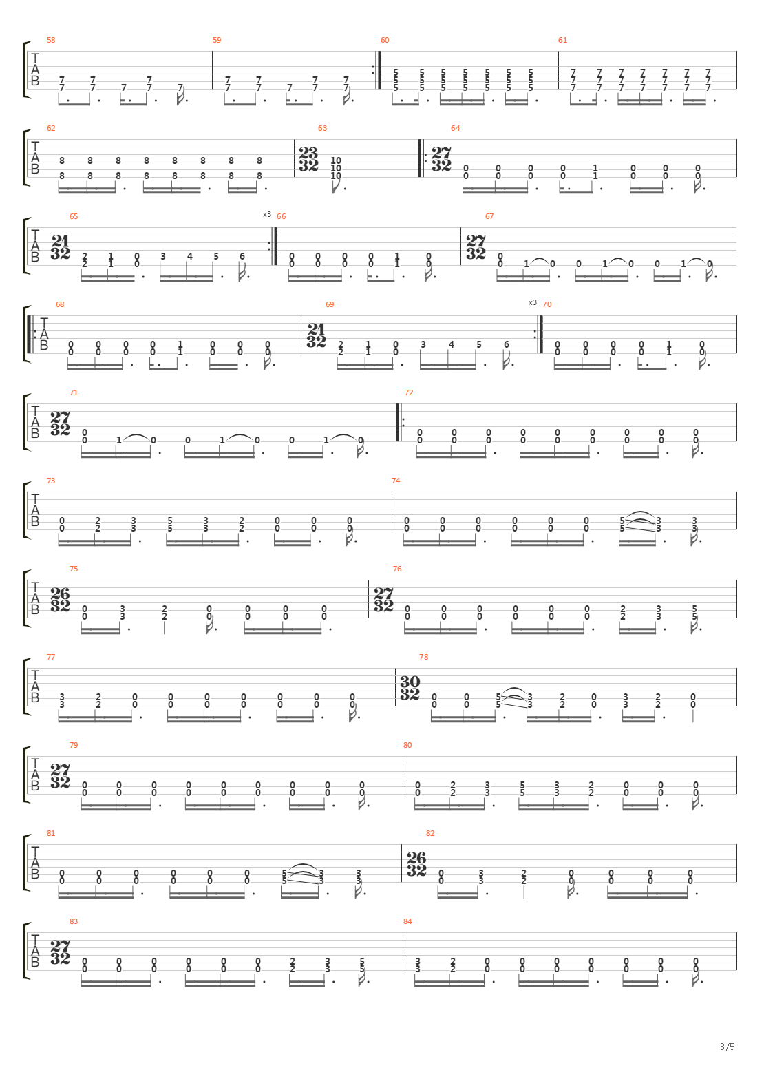 4x4吉他谱