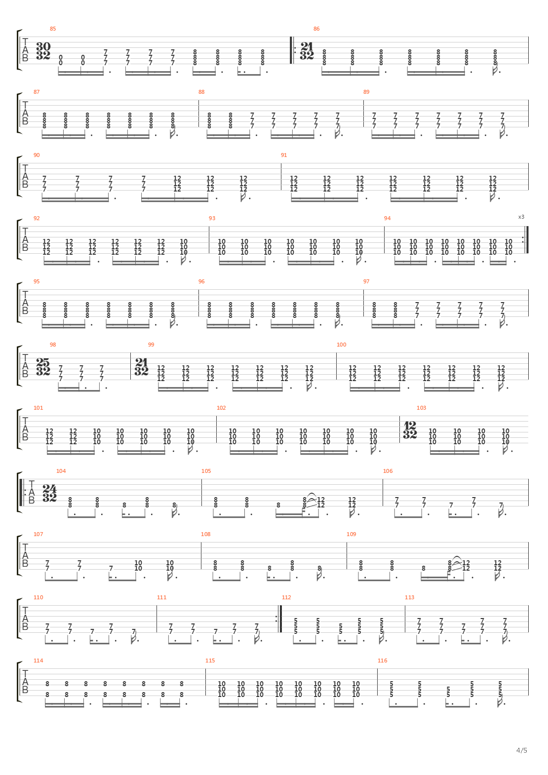 4x4吉他谱