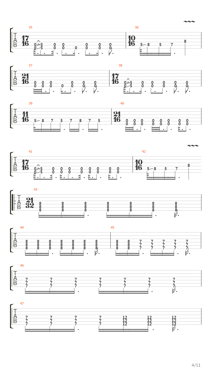 4x4吉他谱