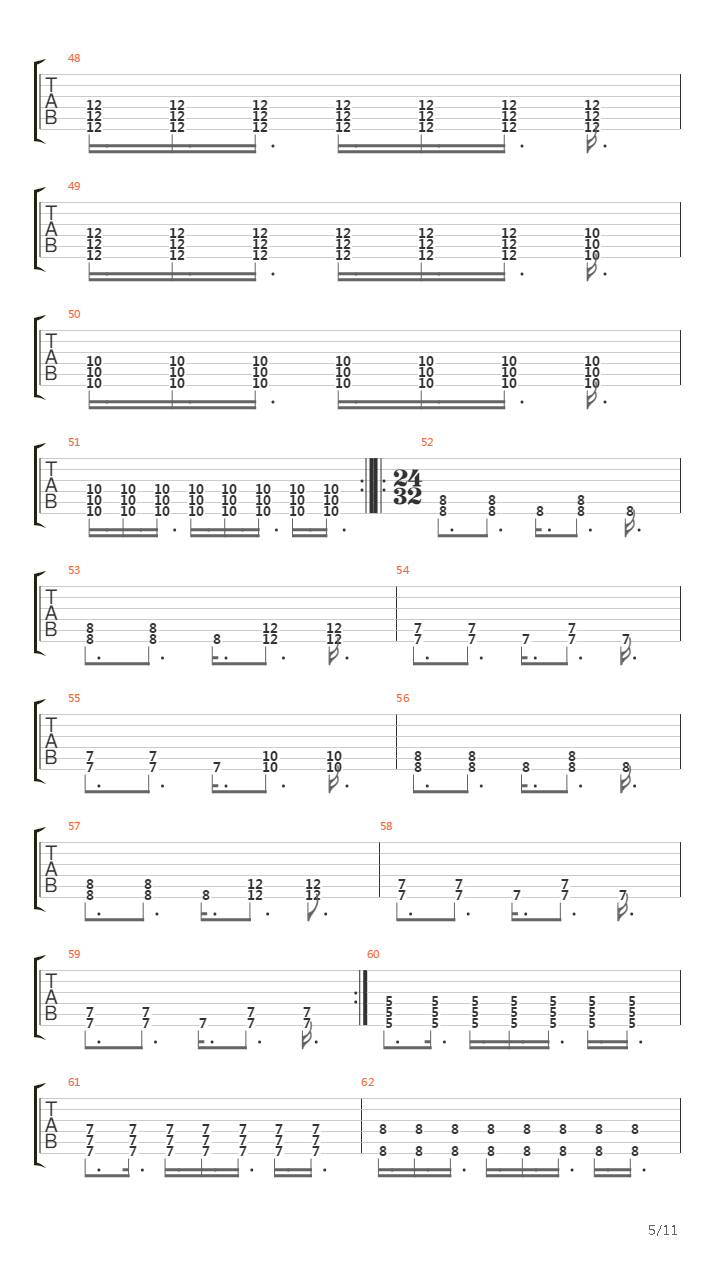 4x4吉他谱