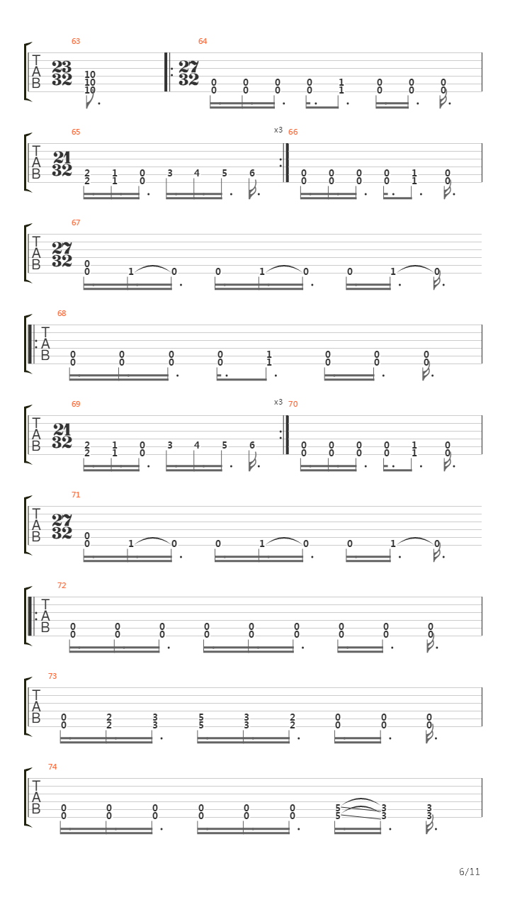 4x4吉他谱