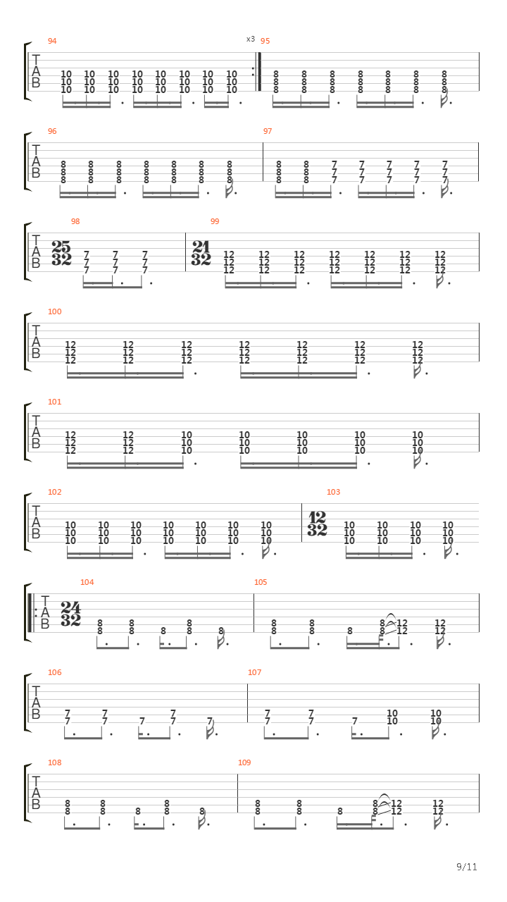 4x4吉他谱