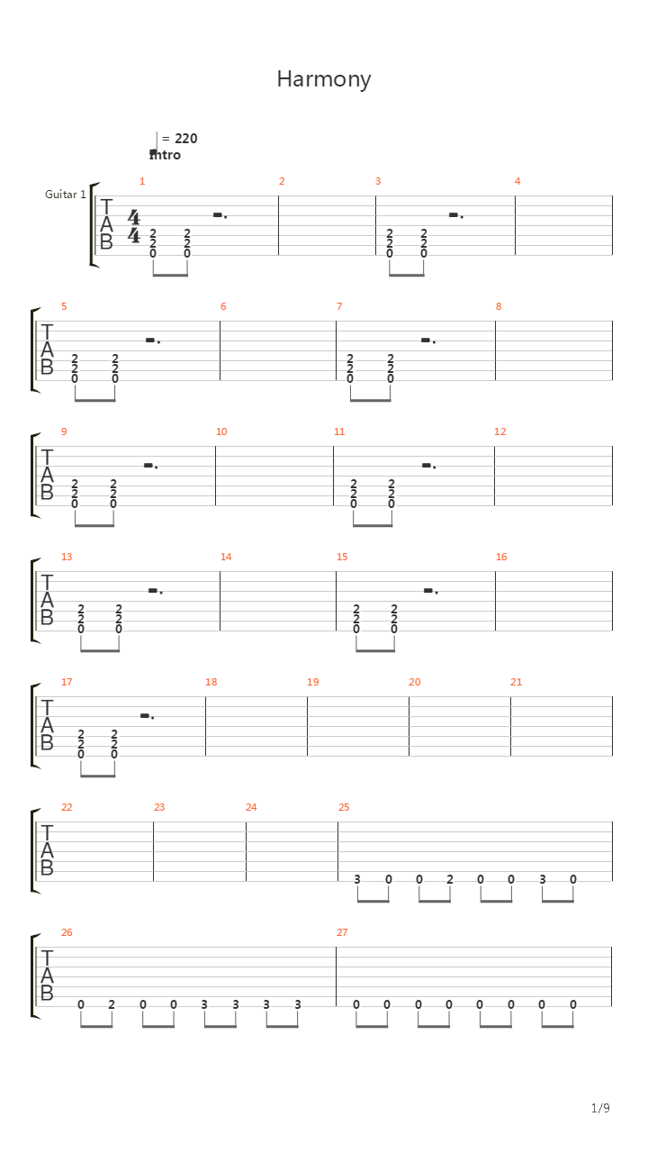 Harmony吉他谱