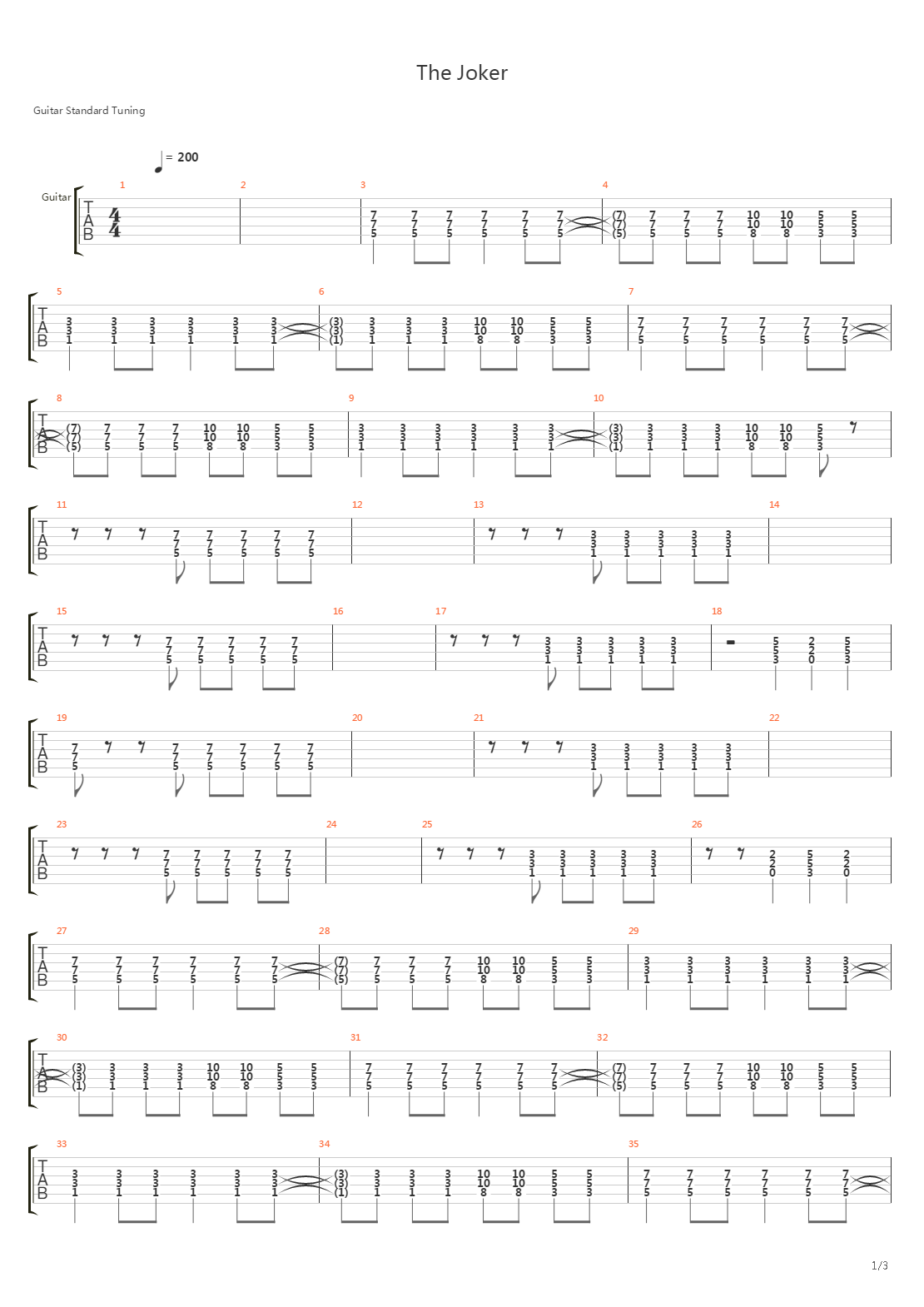The Joker吉他谱
