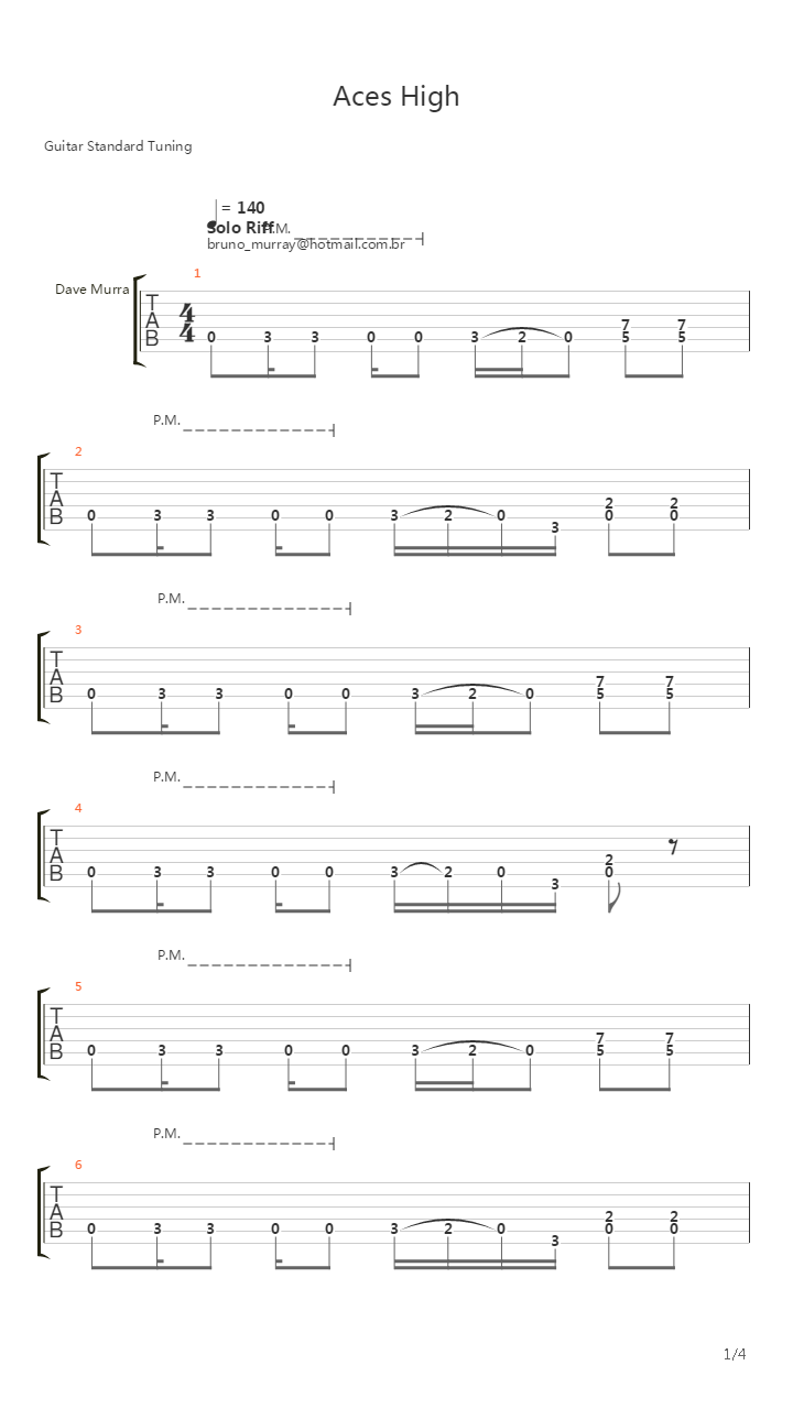 Aces High (Guitar Solos)吉他谱