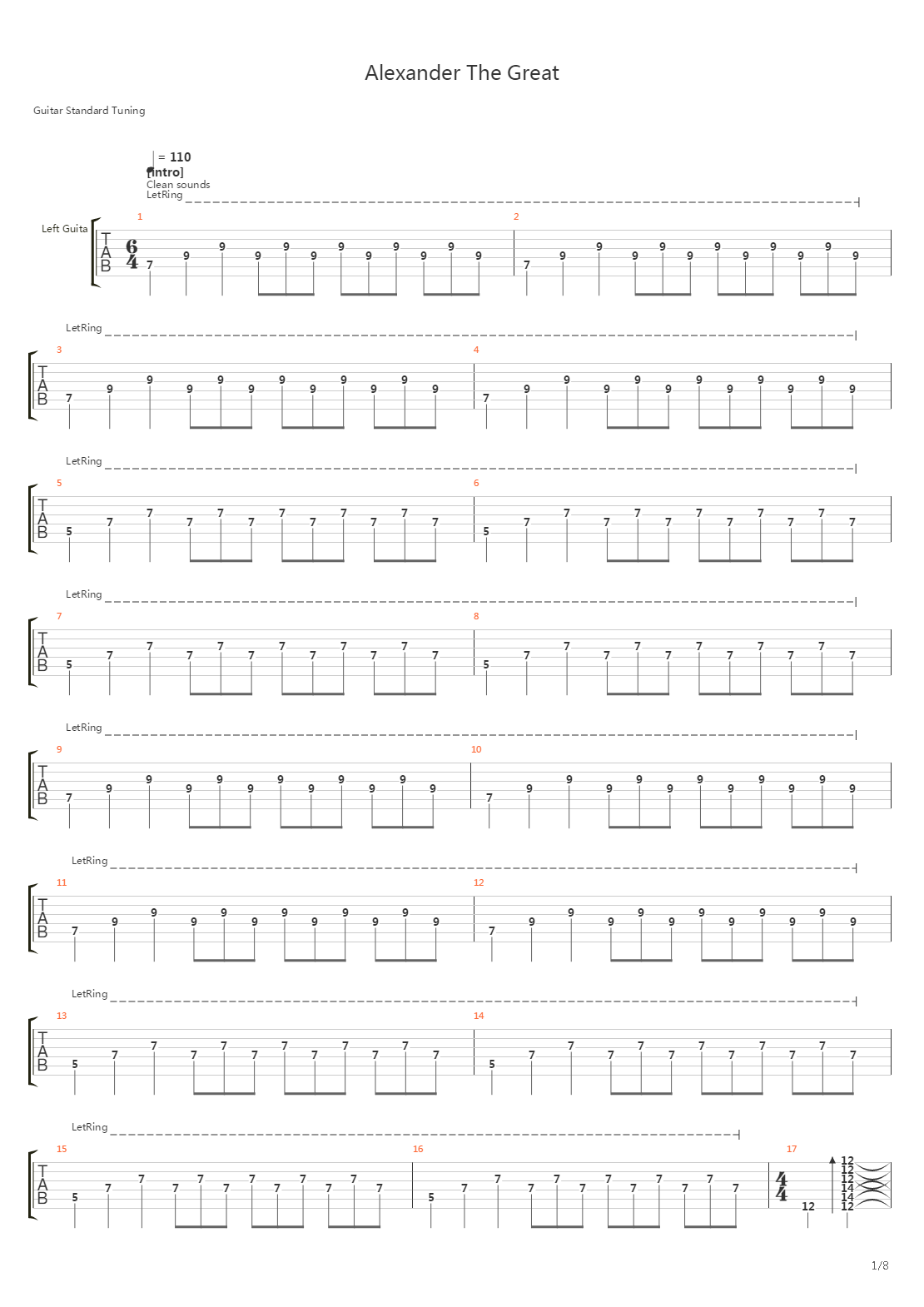 Alexander The Great吉他谱