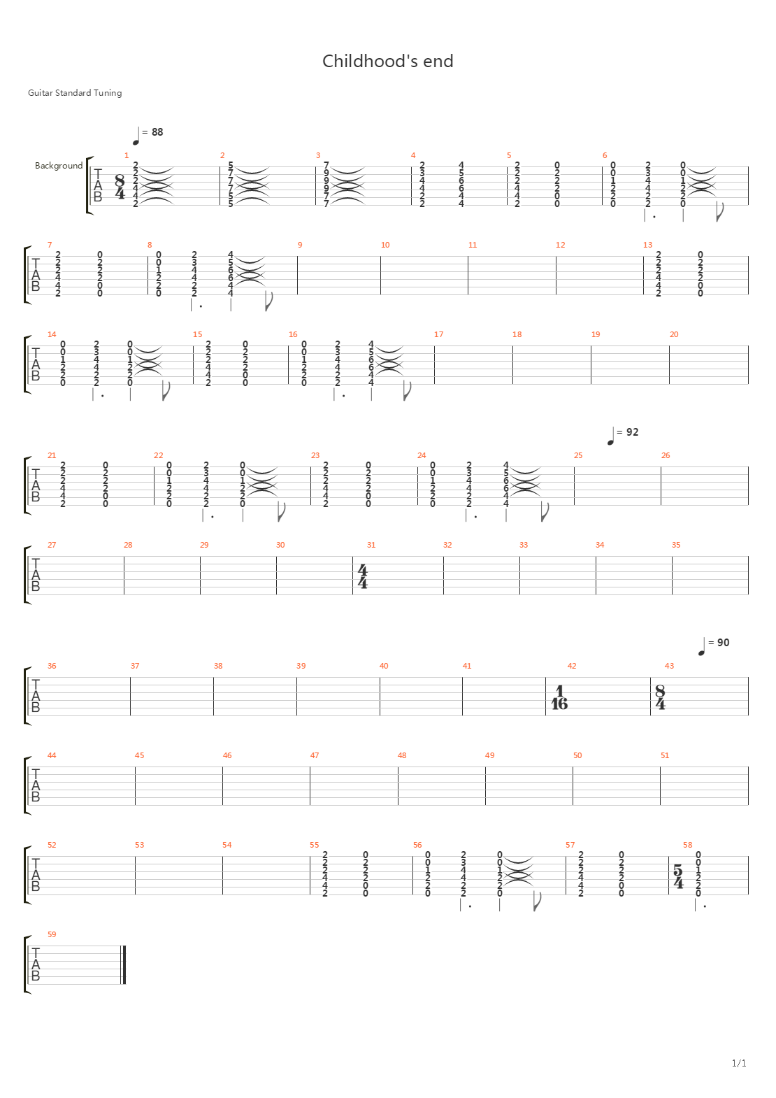Childhood's End吉他谱