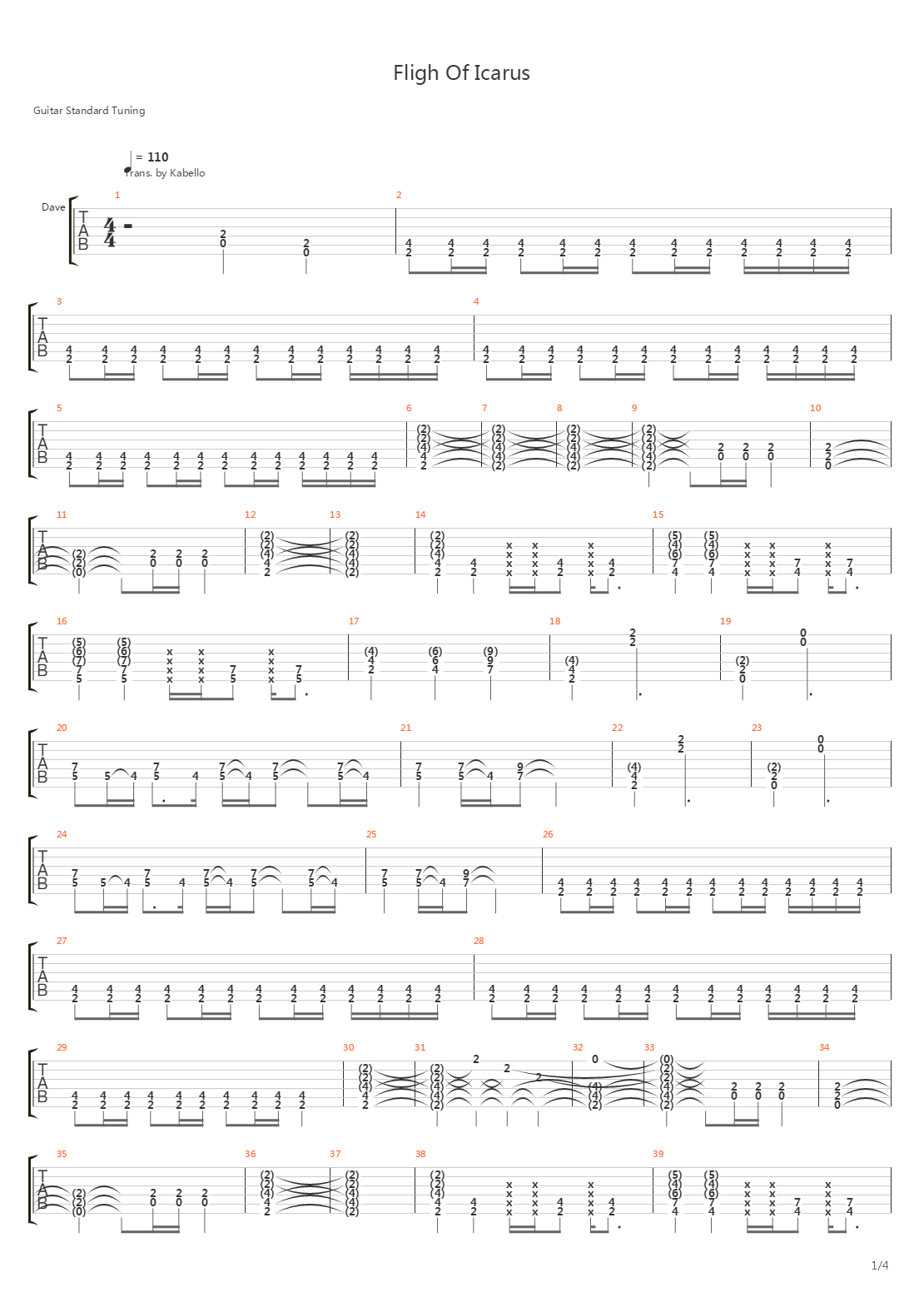 Flight Of Icarus吉他谱