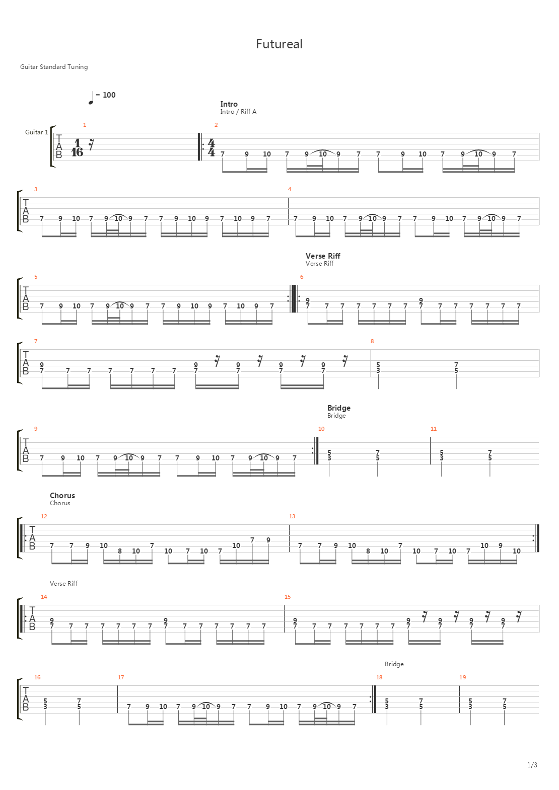 Futureal吉他谱