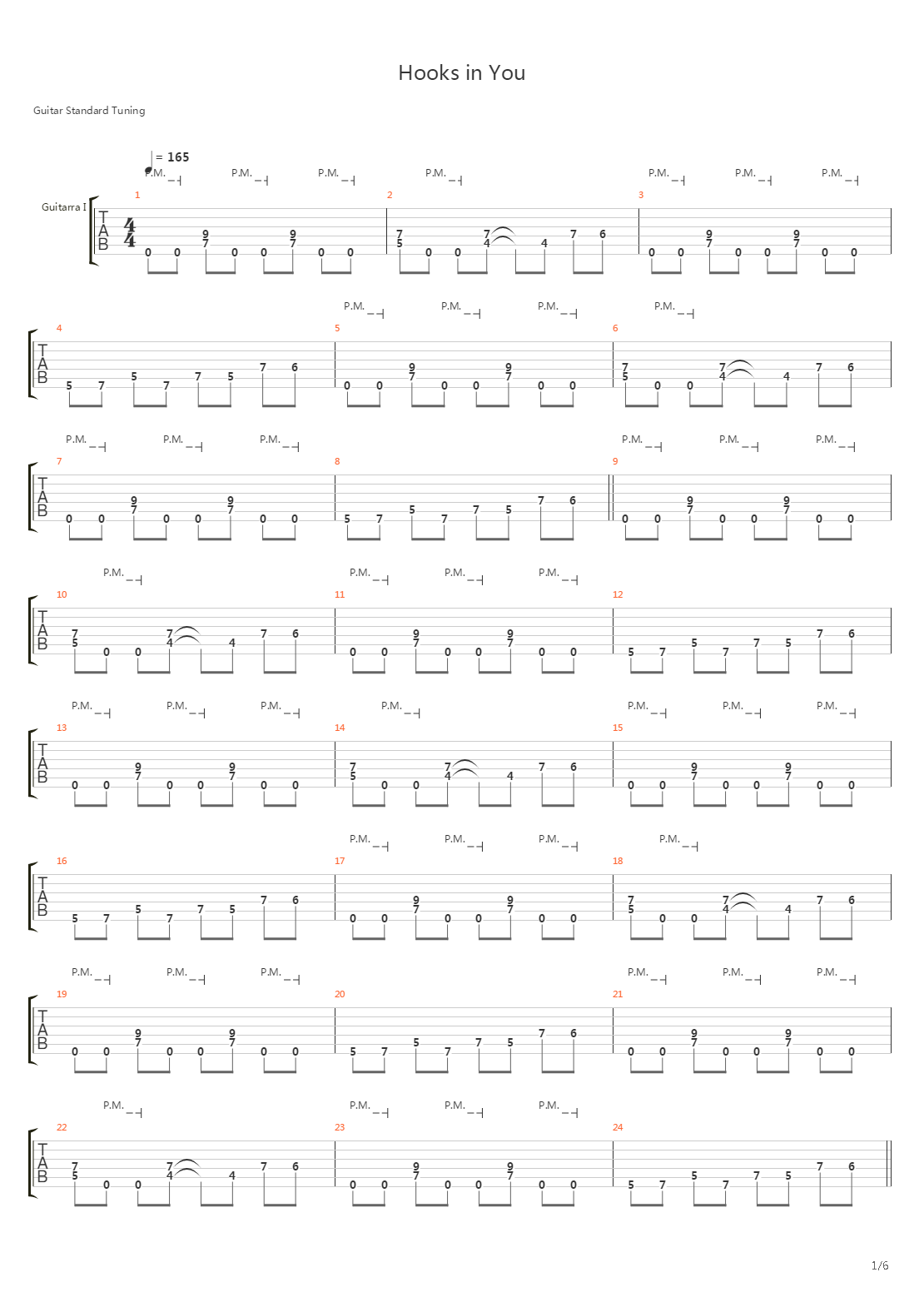 Hooks In You吉他谱