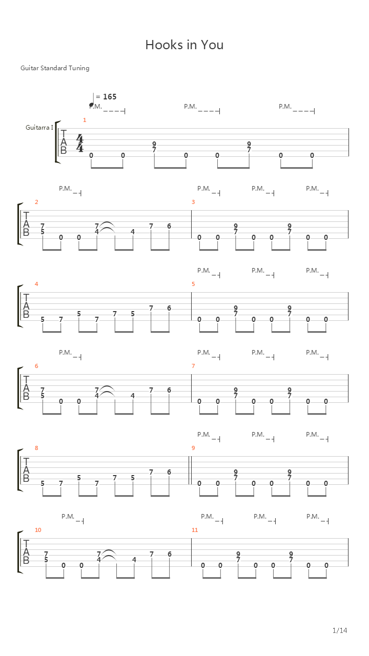 Hooks In You吉他谱