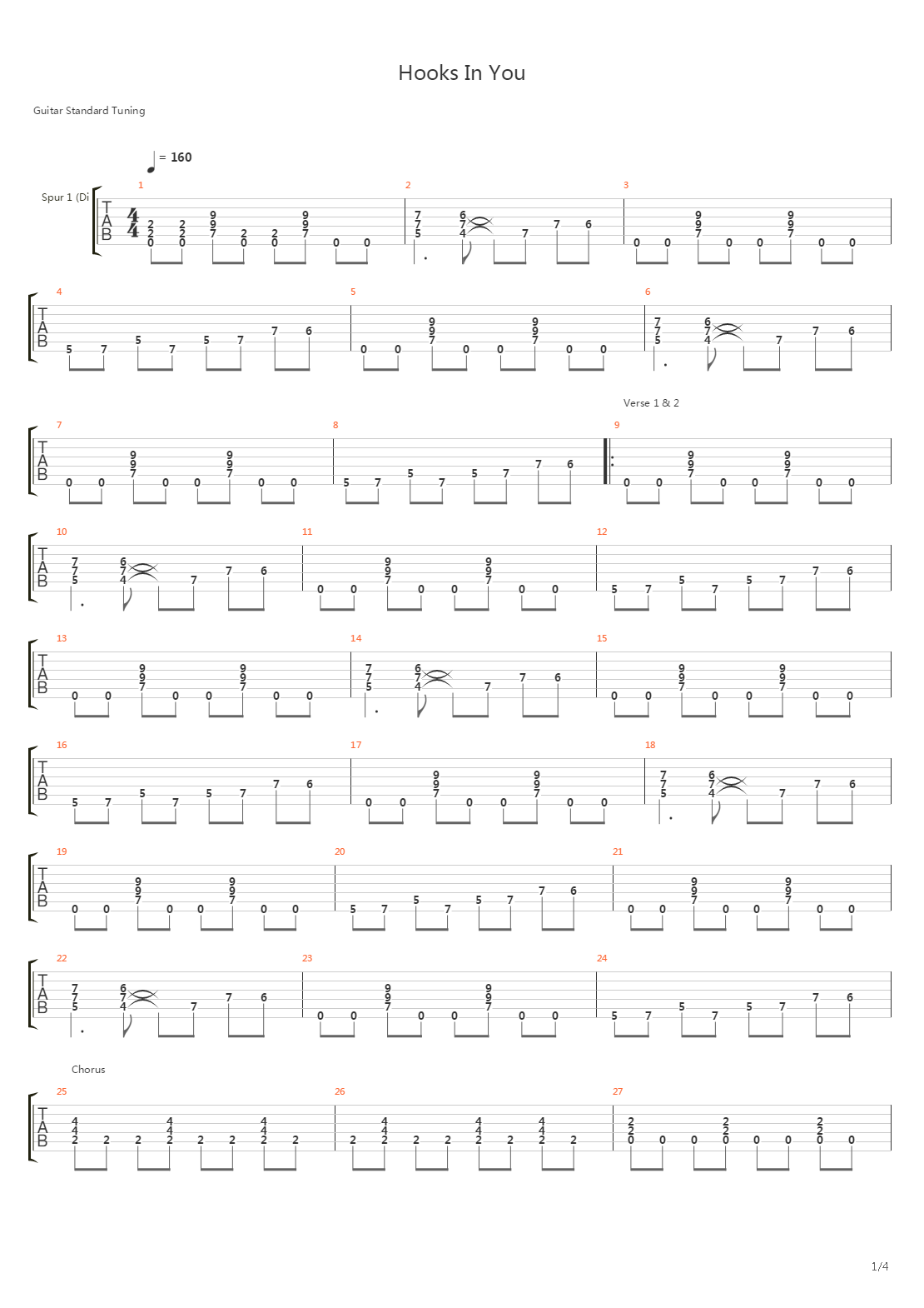 Hooks In You吉他谱