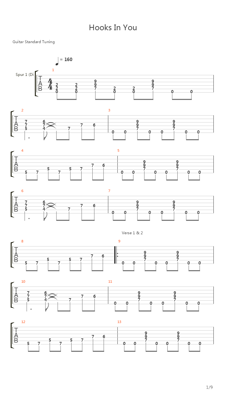 Hooks In You吉他谱