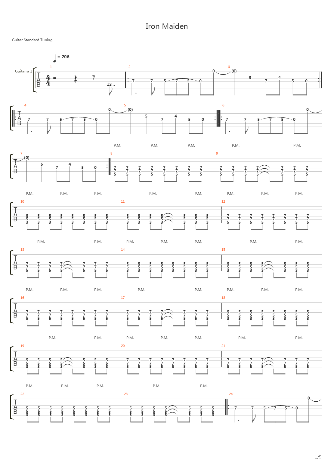 Iron Maiden吉他谱