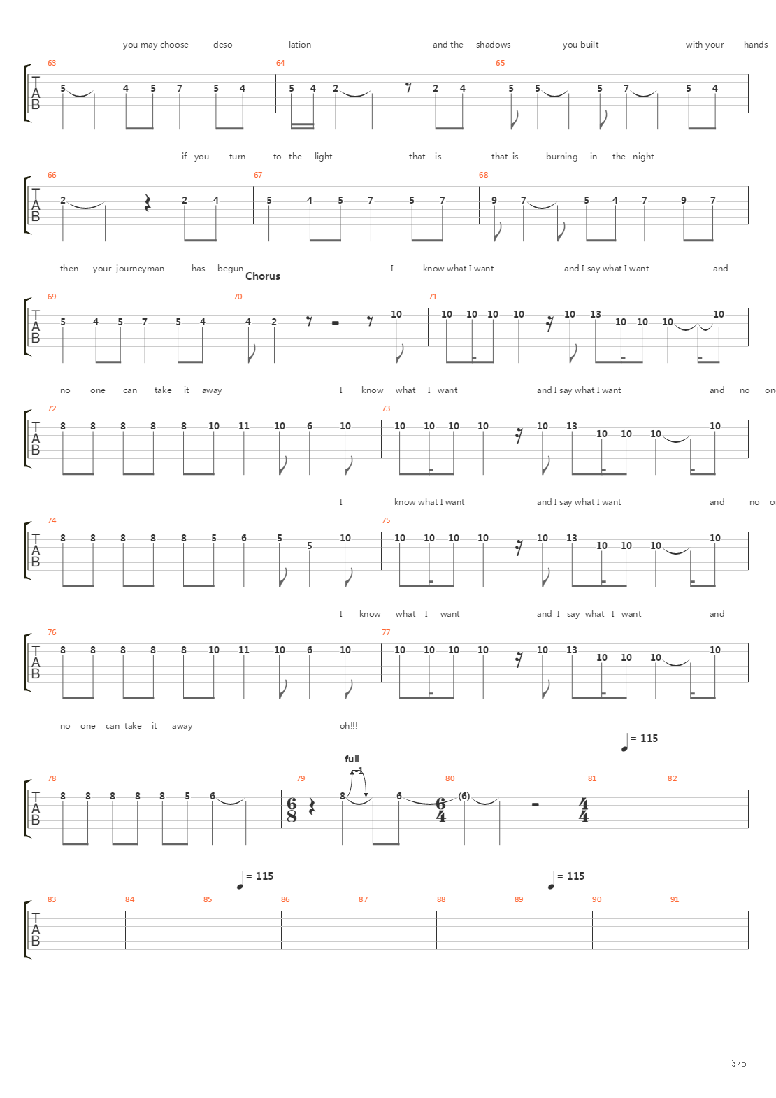 Journeyman吉他谱