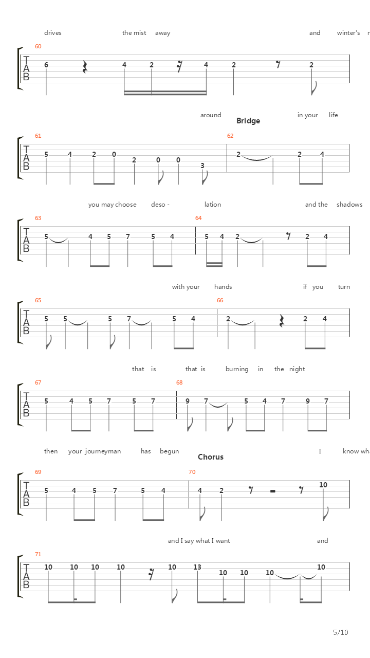 Journeyman吉他谱