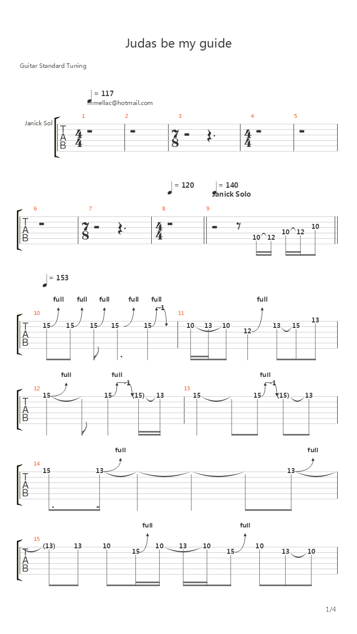 Judas Be My Guide吉他谱