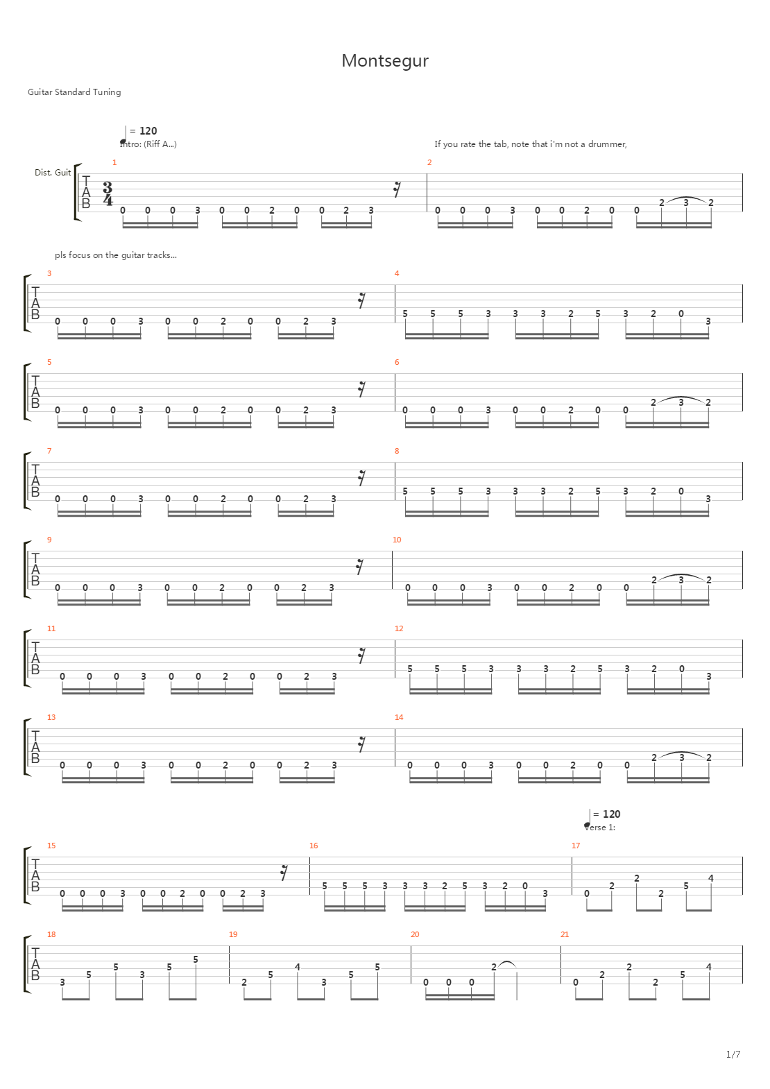 Montsegur吉他谱