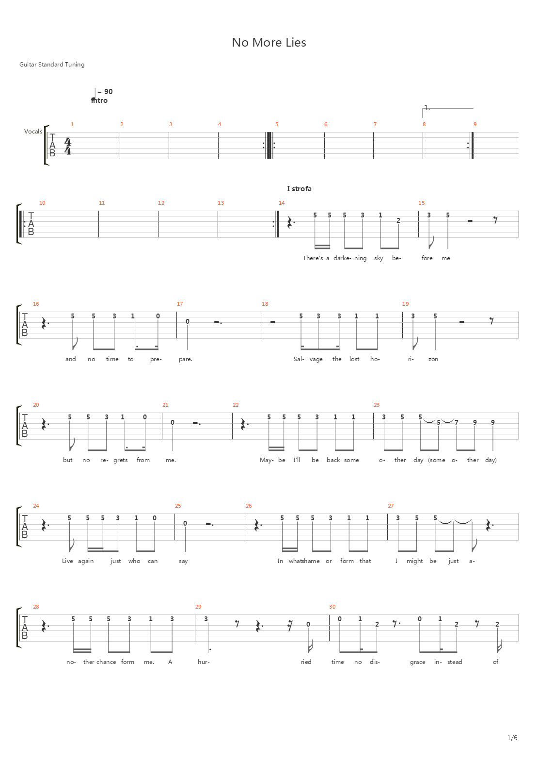 No More Lies吉他谱