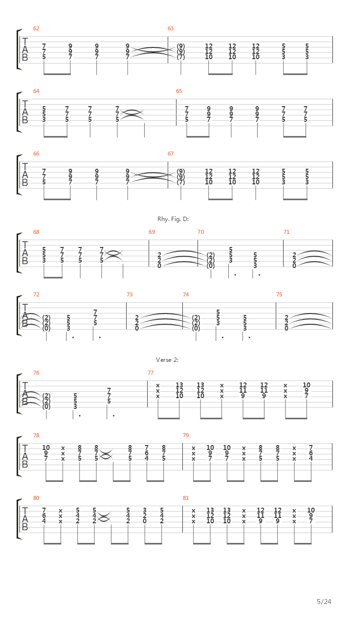 Paschendale吉他谱