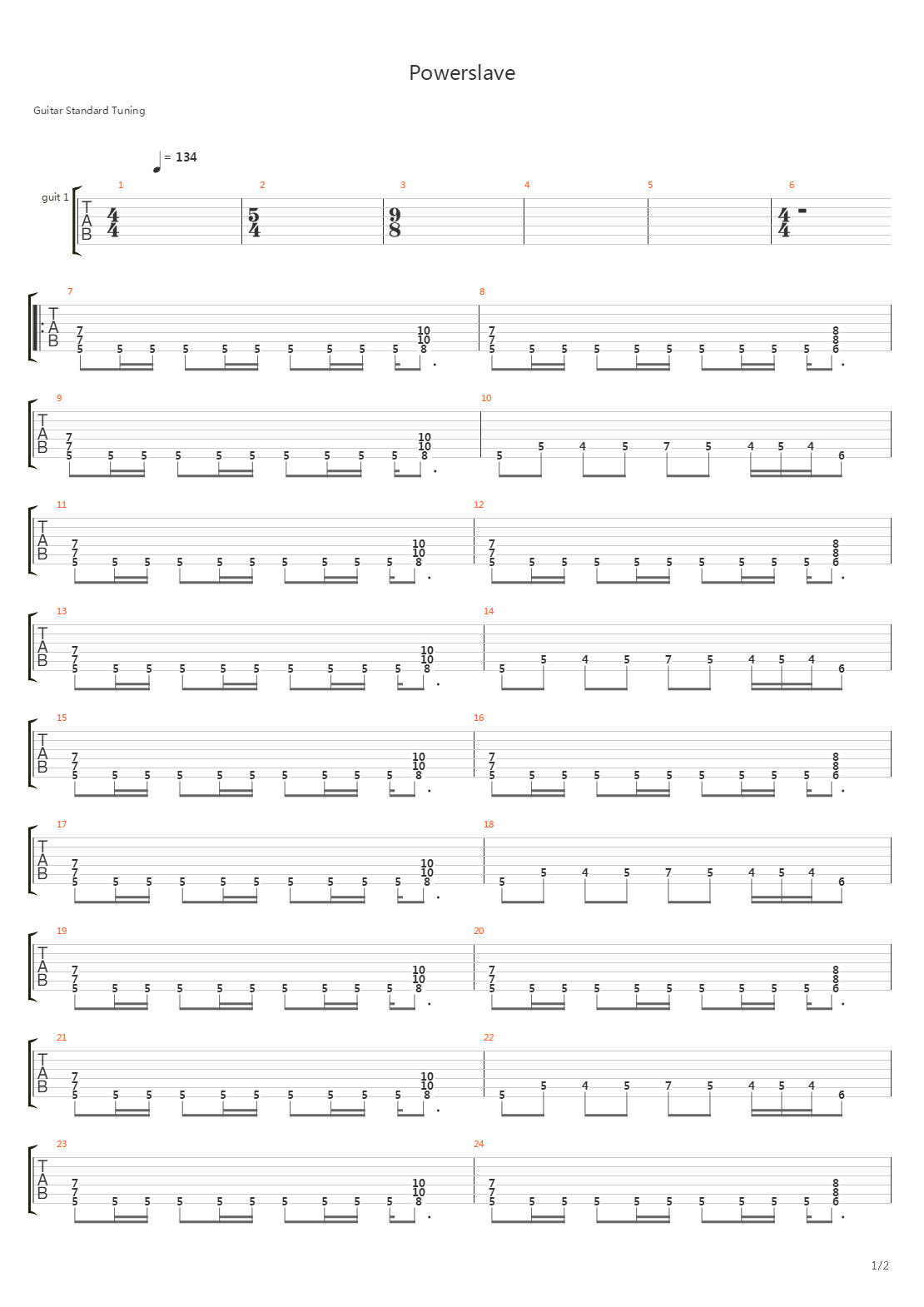 Powerslave吉他谱