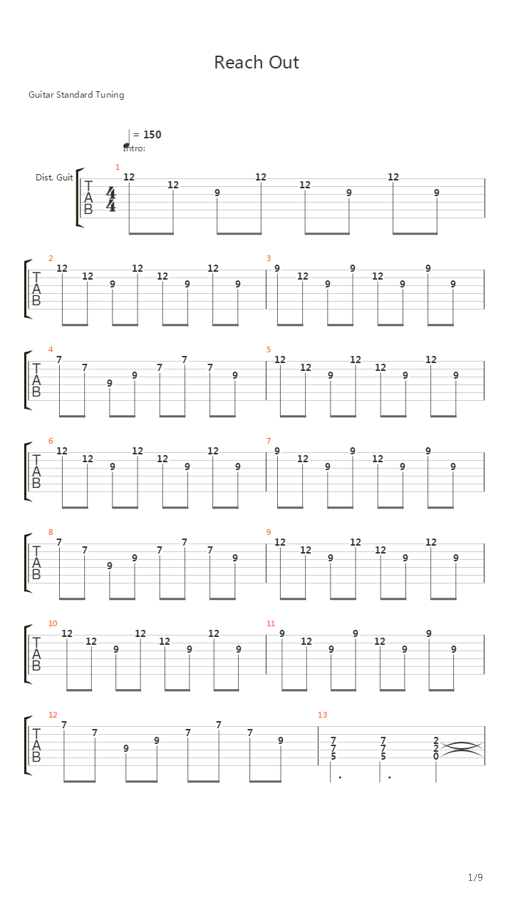 Reach Out吉他谱